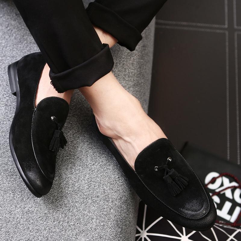Pea leather shoes for men