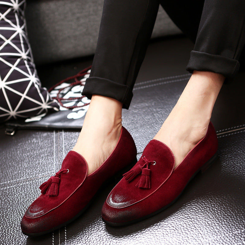 Pea leather shoes for men