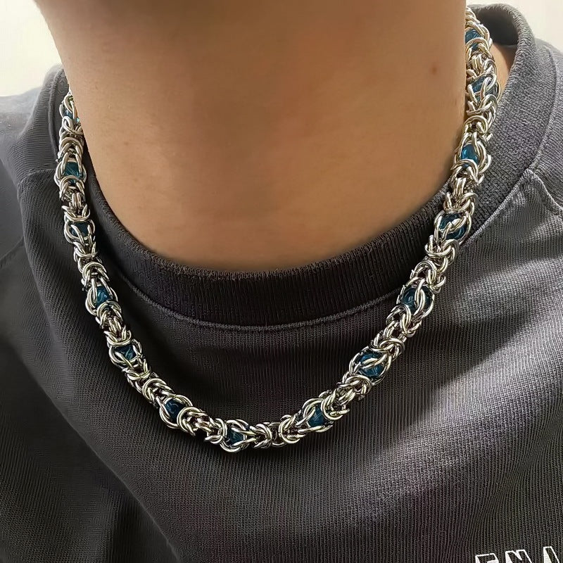 Men Sapphire Splice Necklace