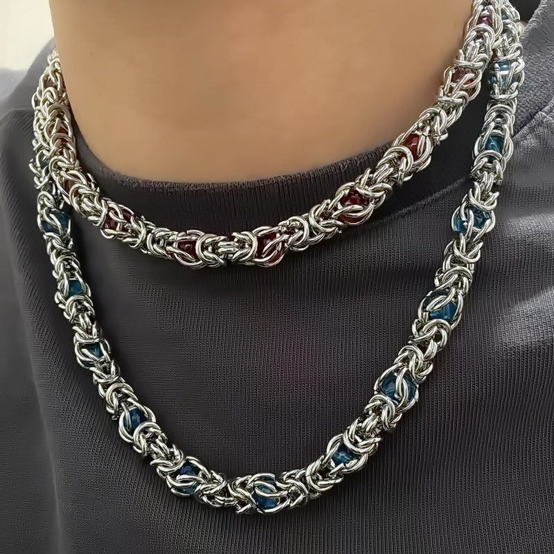 Men Sapphire Splice Necklace