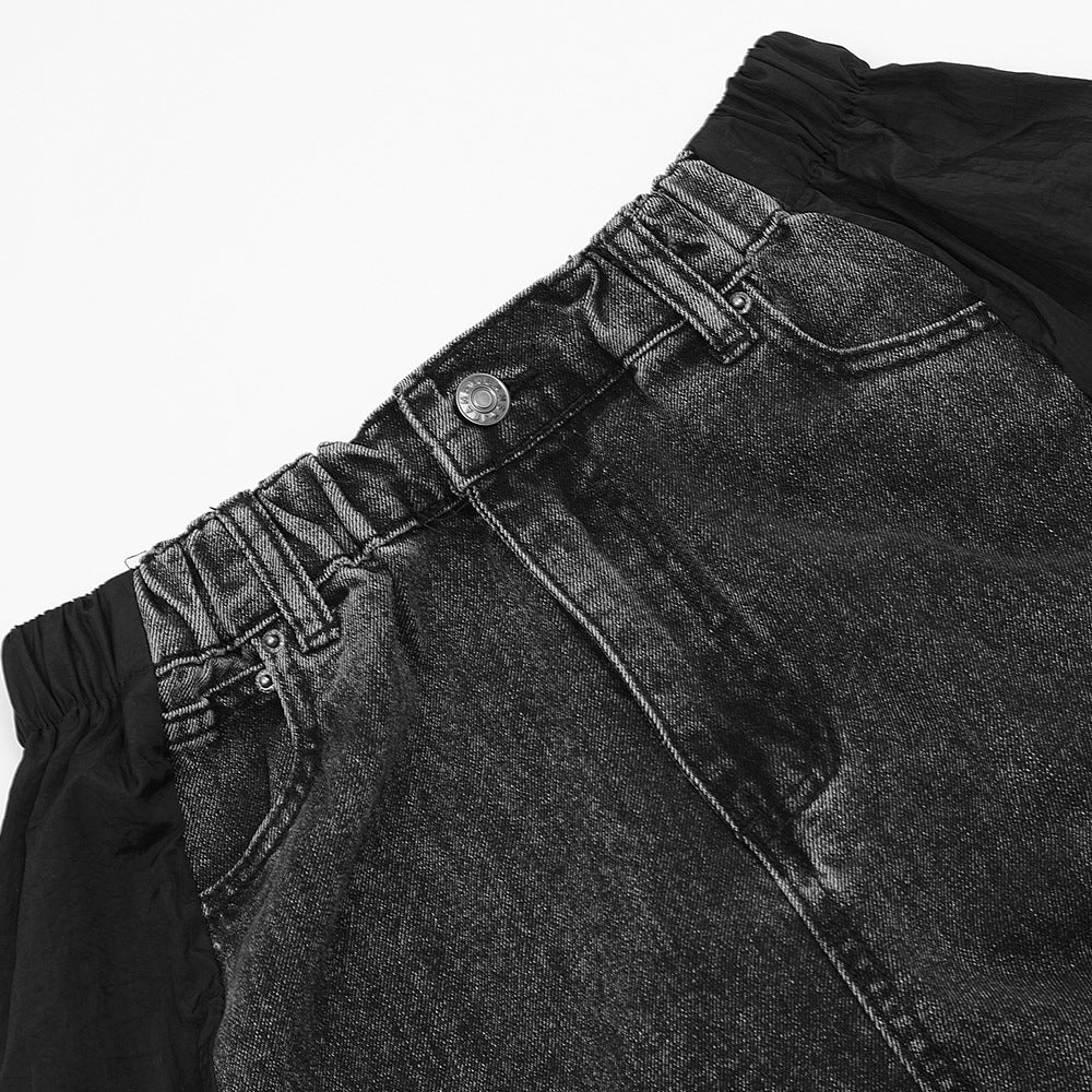 Stitching Denim Trousers Men