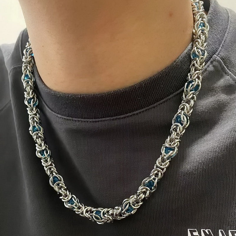 Men Sapphire Splice Necklace