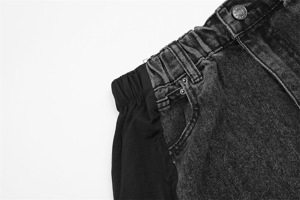 Stitching Denim Trousers Men