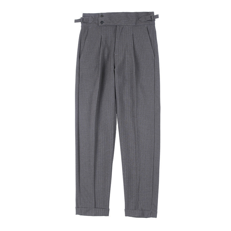 High-waisted Striped Trousers