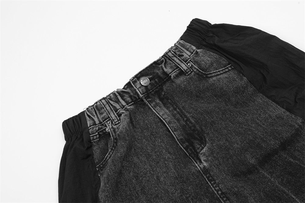 Stitching Denim Trousers Men